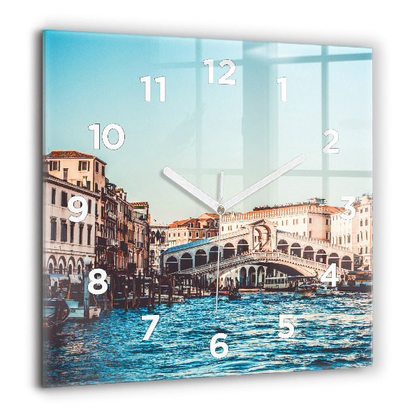 Square wall clock Rialto Bridge in Venice