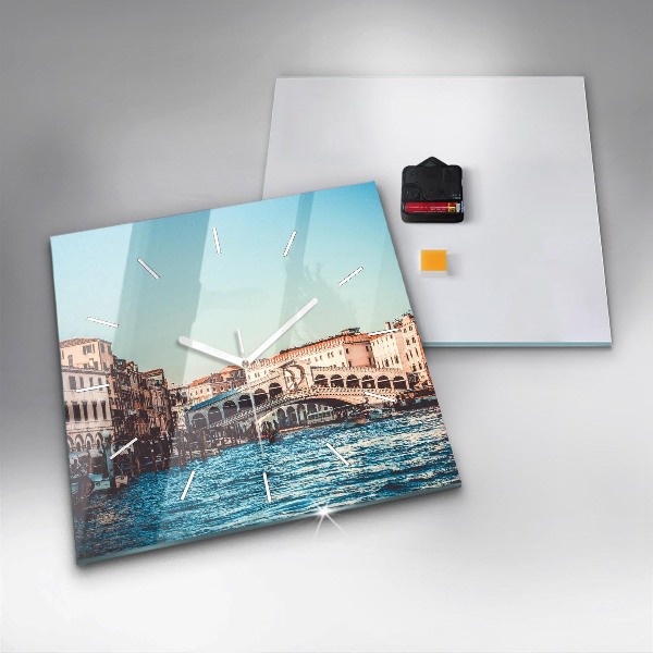 Square wall clock Rialto Bridge in Venice