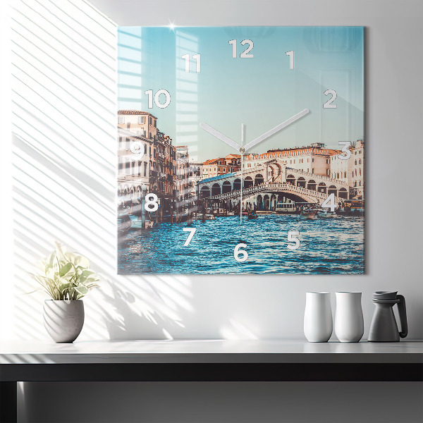 Square wall clock Rialto Bridge in Venice
