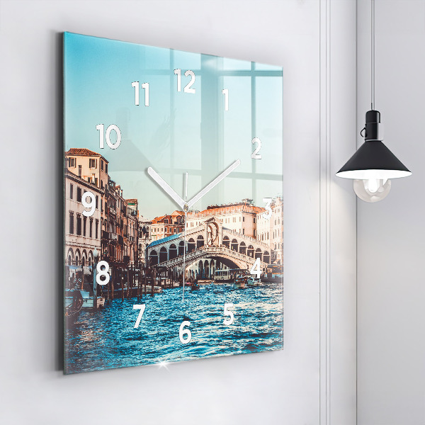 Square wall clock Rialto Bridge in Venice
