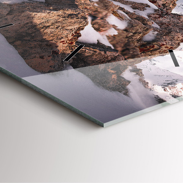 Square wall clock A mountain covered in snow