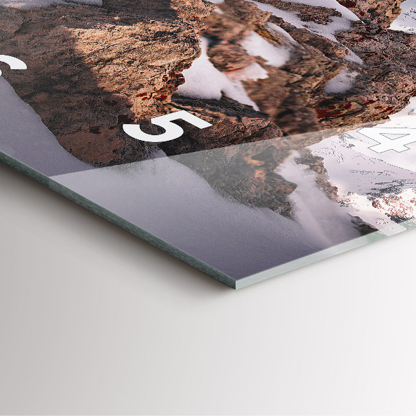 Square wall clock A mountain covered in snow