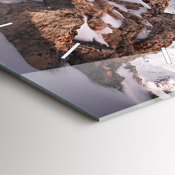 Square wall clock A mountain covered in snow