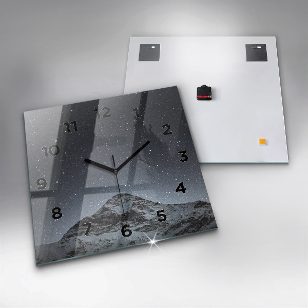 Square wall clock Mountain under the stars