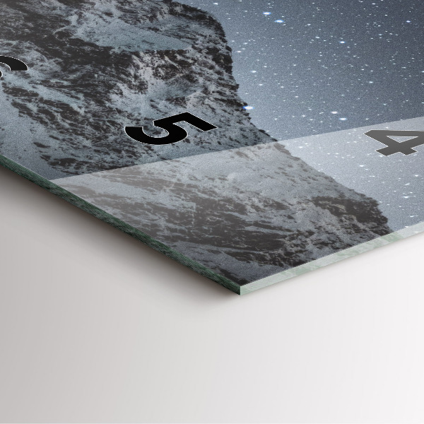 Square wall clock Mountain under the stars