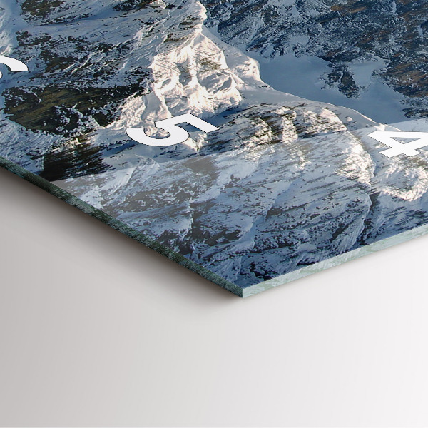 Square wall clock Mountains under blue sky