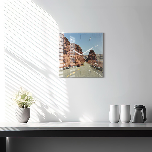 Square wall clock Route 66 in the US