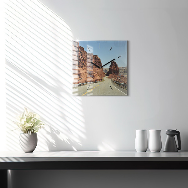 Square wall clock Route 66 in the US