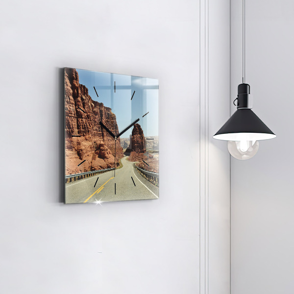 Square wall clock Route 66 in the US