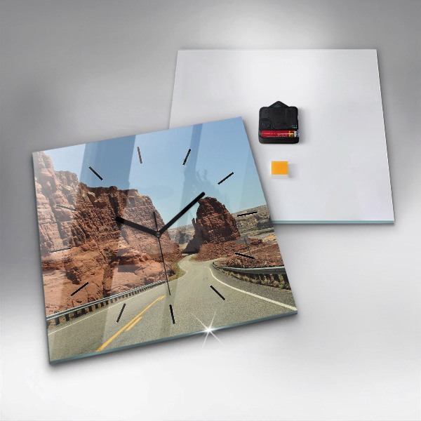 Square wall clock Route 66 in the US