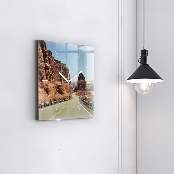 Square wall clock Route 66 in the US