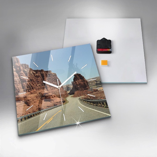 Square wall clock Route 66 in the US