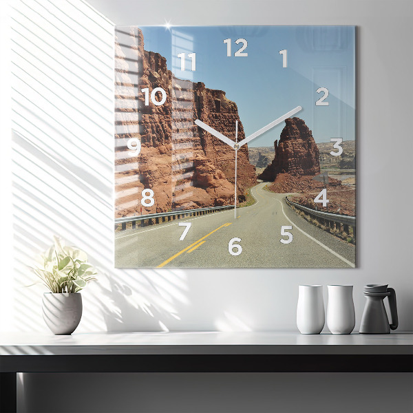 Square wall clock Route 66 in the US