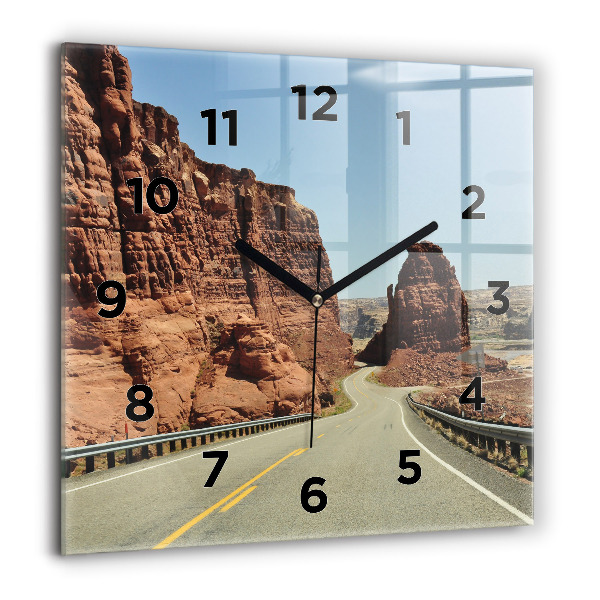 Square wall clock Route 66 in the US
