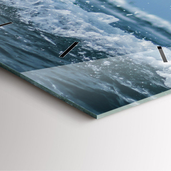 Square wall clock Sea wave photography