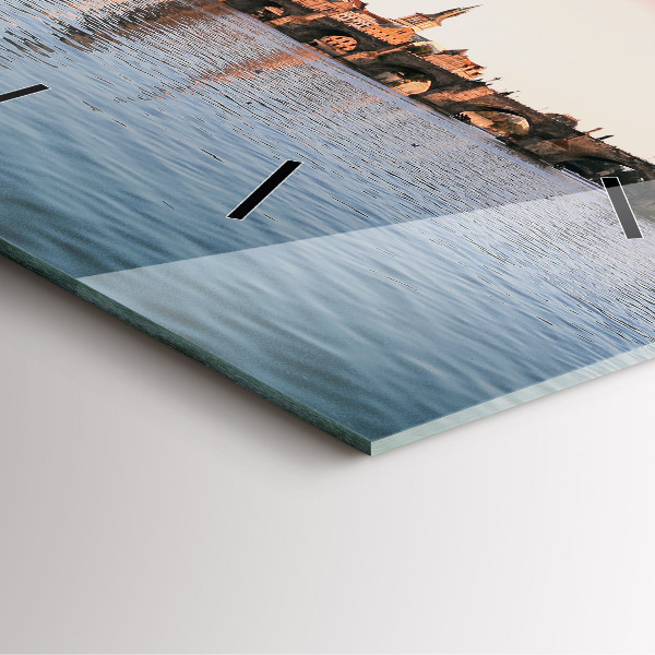 Square wall clock Charles Bridge in Prague