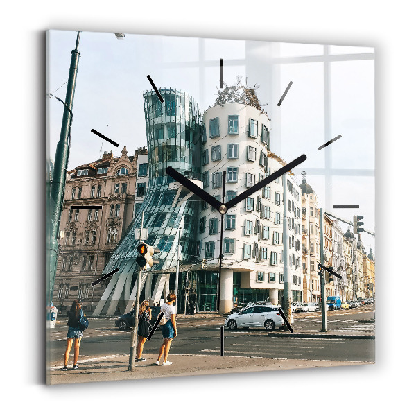 Square wall clock Dancing House Prague
