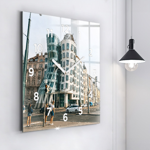 Square wall clock Dancing House Prague