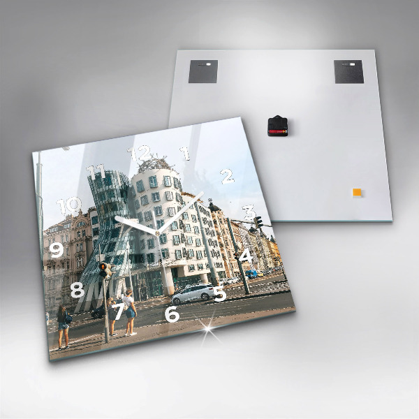 Square wall clock Dancing House Prague