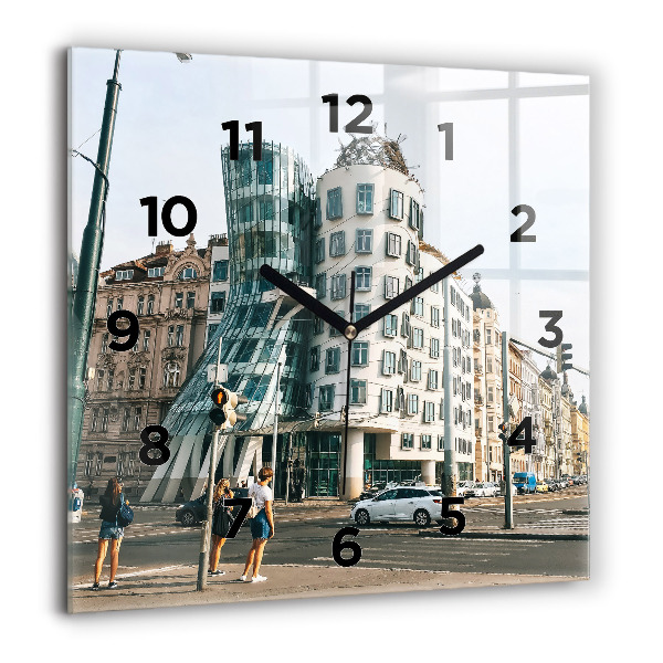 Square wall clock Dancing House Prague