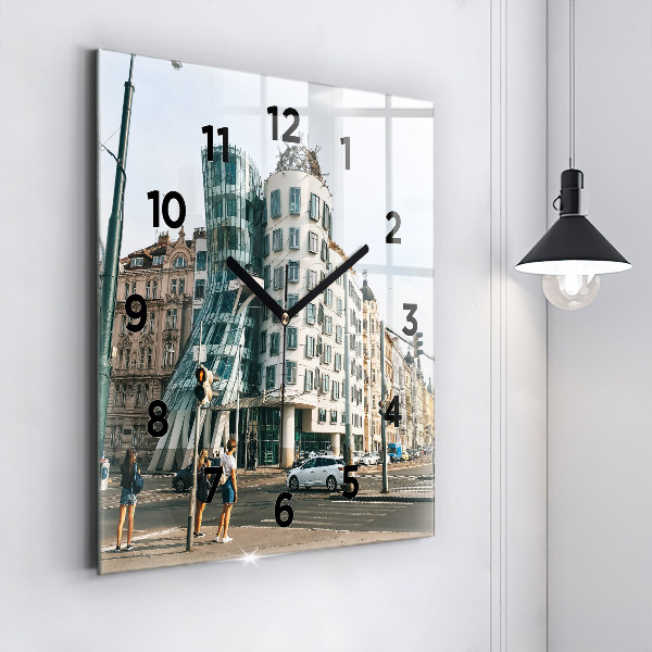 Square wall clock Dancing House Prague