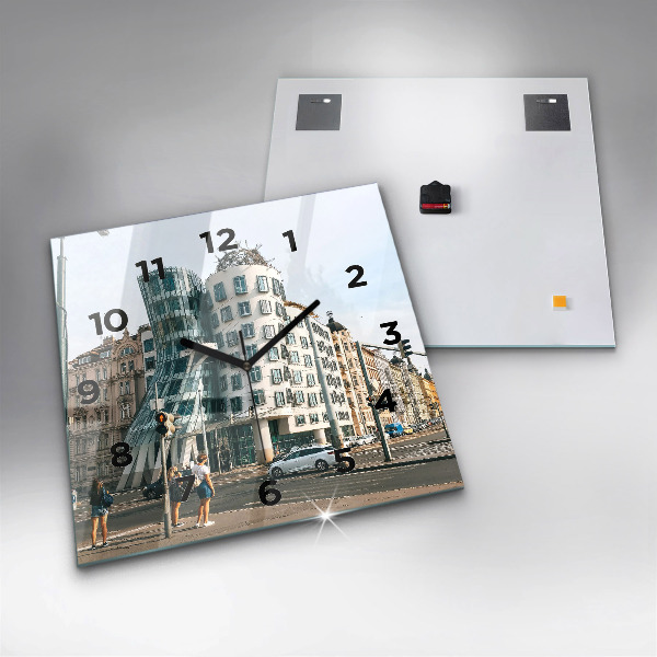 Square wall clock Dancing House Prague