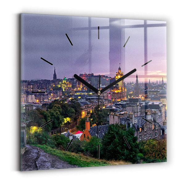 Square wall clock Edinburgh from Calton Hill