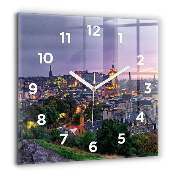 Square wall clock Edinburgh from Calton Hill
