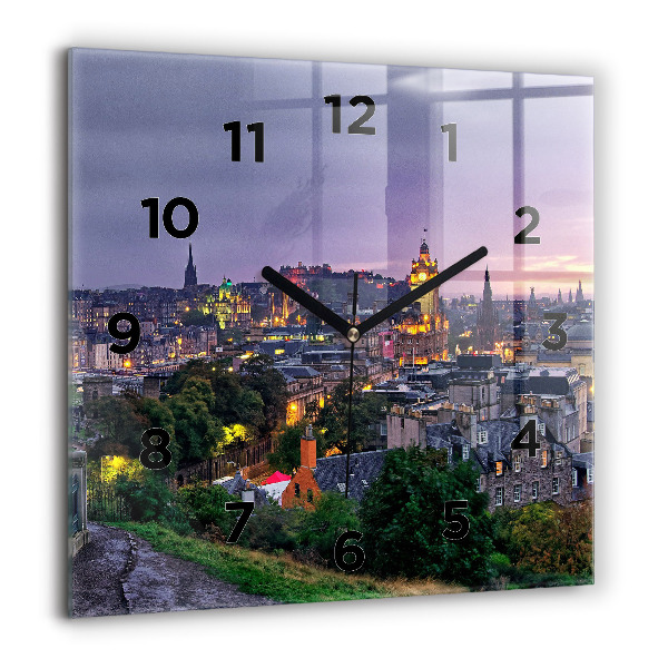 Square wall clock Edinburgh from Calton Hill