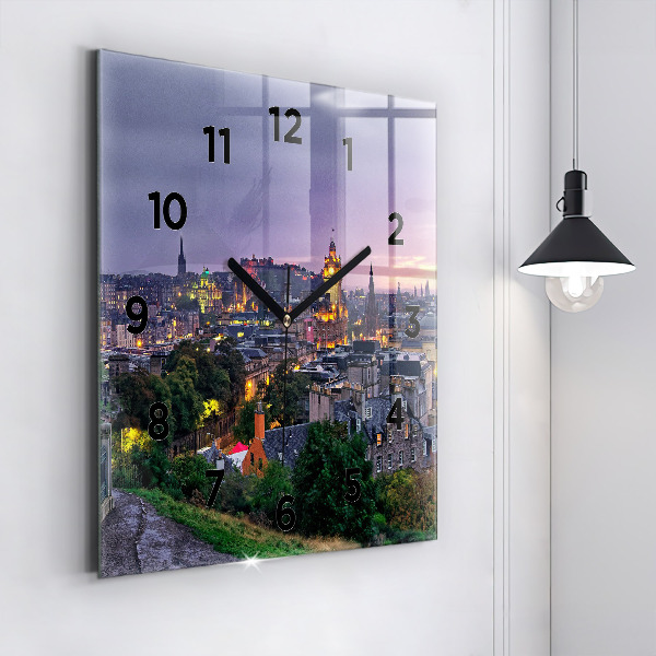 Square wall clock Edinburgh from Calton Hill