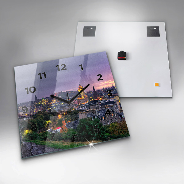 Square wall clock Edinburgh from Calton Hill