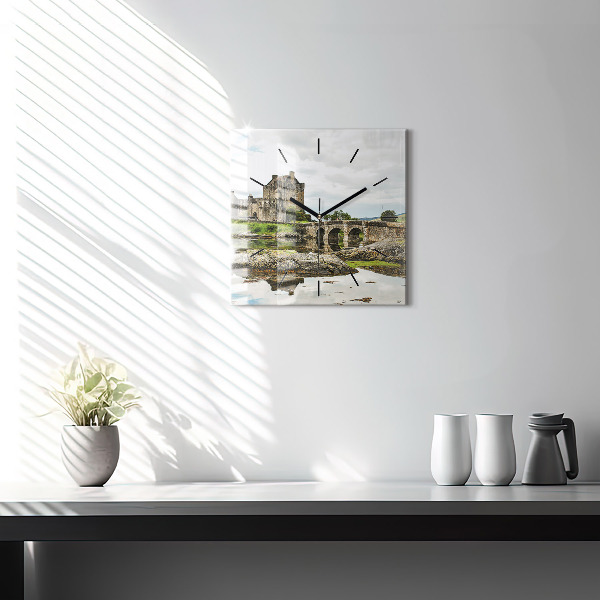 Square wall clock Eilean Donan Castle Scotland