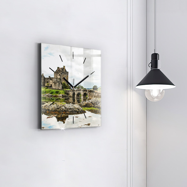 Square wall clock Eilean Donan Castle Scotland