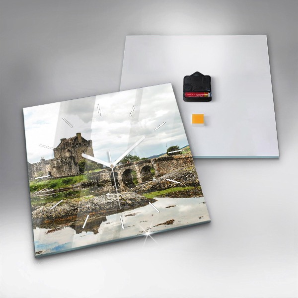 Square wall clock Eilean Donan Castle Scotland