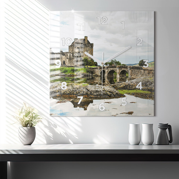 Square wall clock Eilean Donan Castle Scotland
