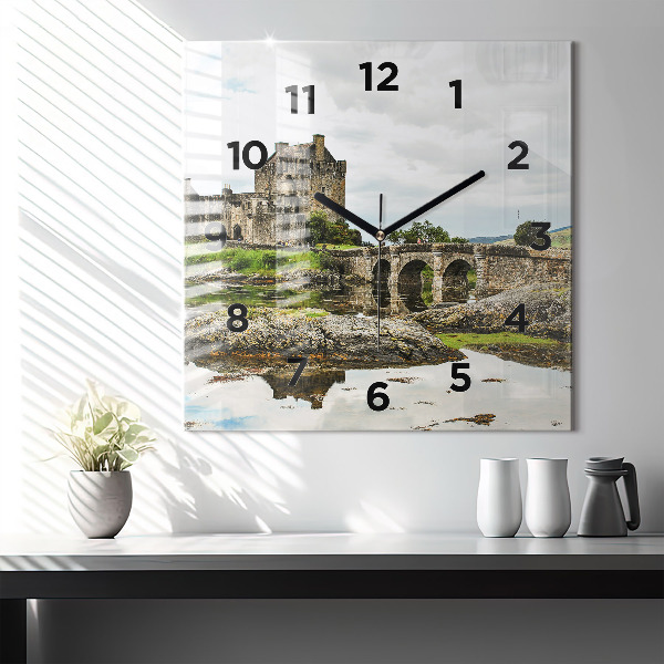 Square wall clock Eilean Donan Castle Scotland