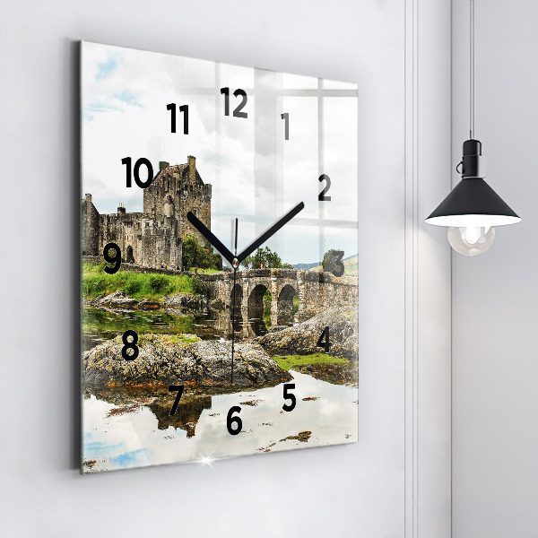 Square wall clock Eilean Donan Castle Scotland