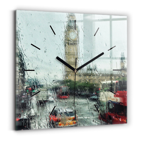 Square wall clock Rainy London