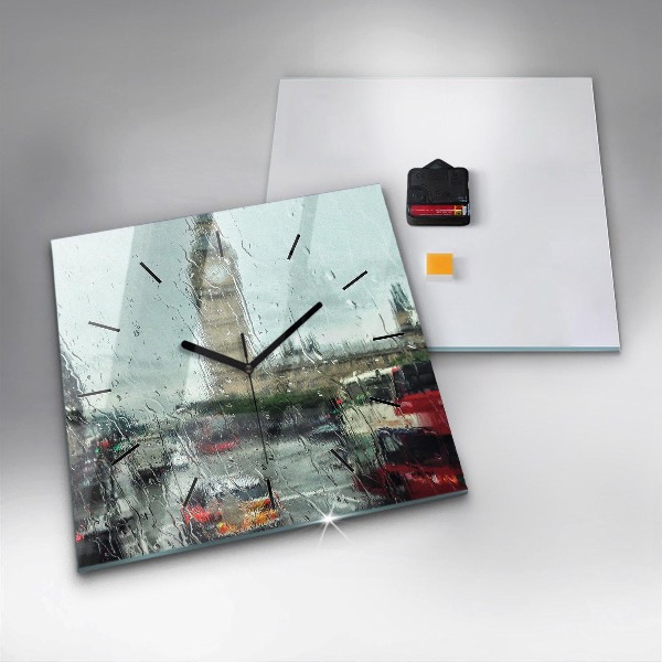 Square wall clock Rainy London