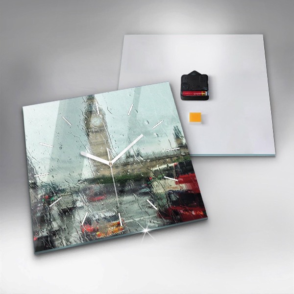 Square wall clock Rainy London