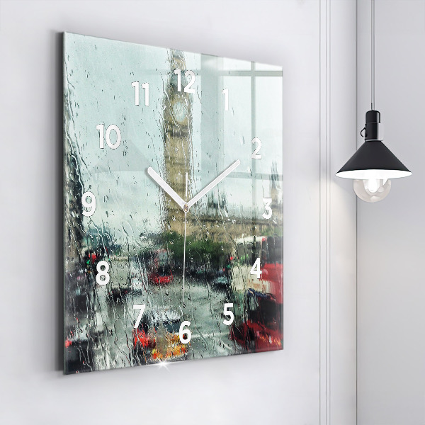Square wall clock Rainy London