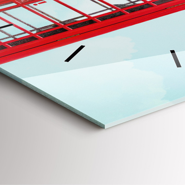 Square wall clock Public phone