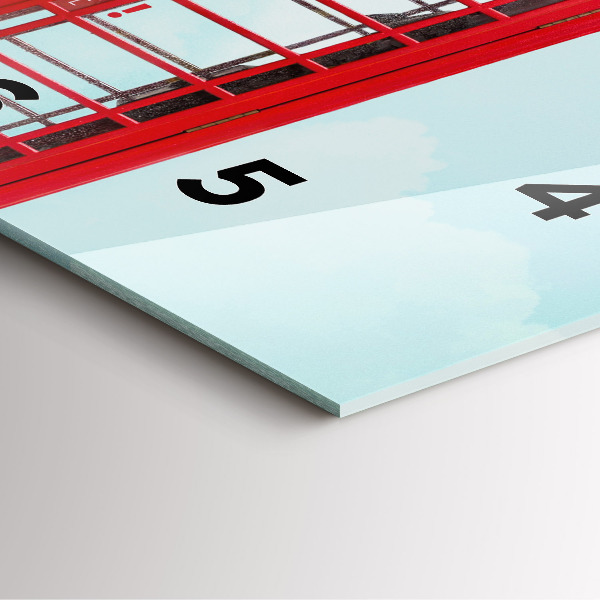 Square wall clock Public phone