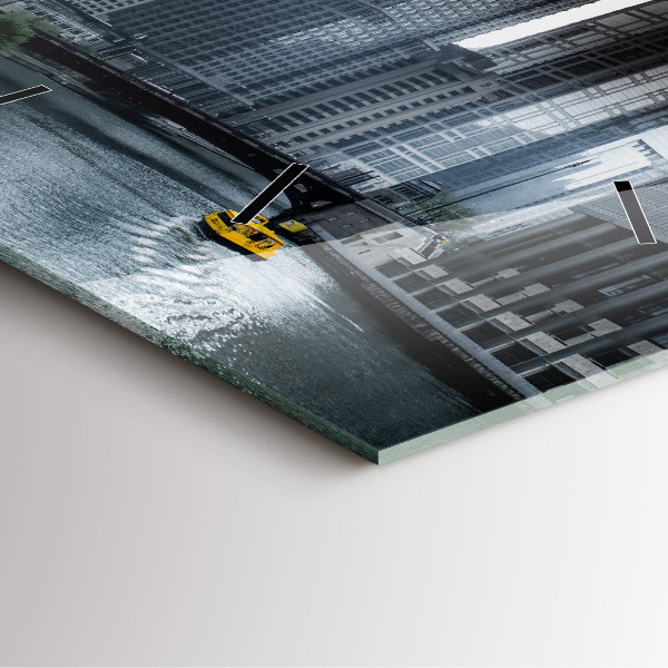 Square wall clock City panorama