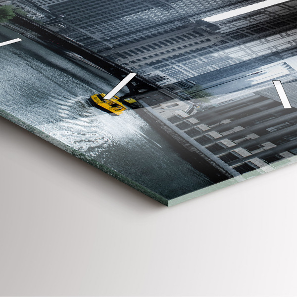 Square wall clock City panorama