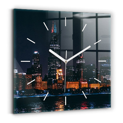 Square wall clock Chicago Cityscape