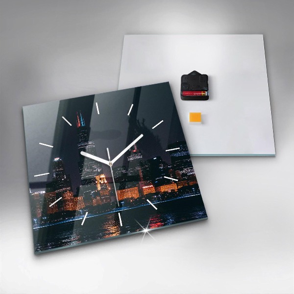 Square wall clock Chicago Cityscape