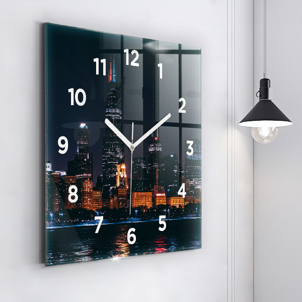 Square wall clock Chicago Cityscape
