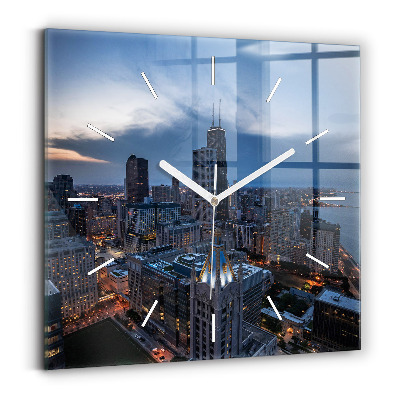 Square wall clock Photo of Chicago