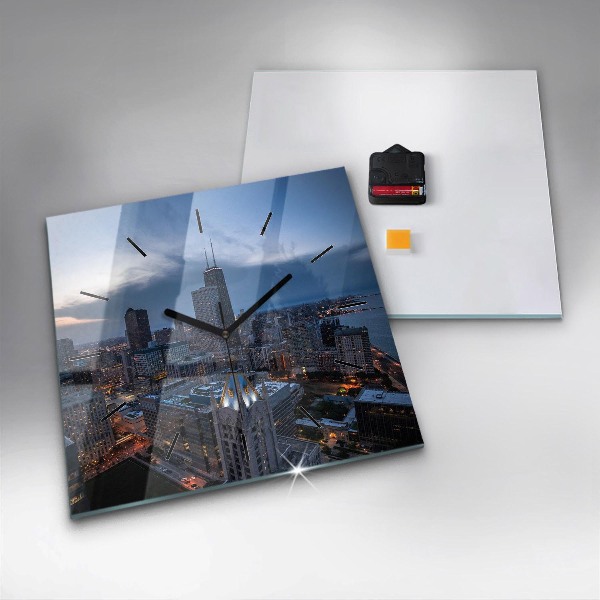 Square wall clock Photo of Chicago